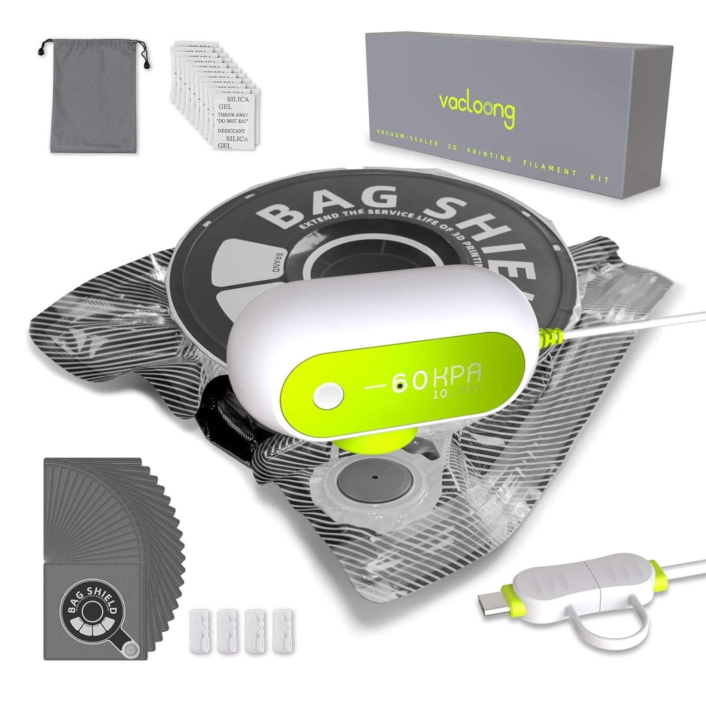 Filament Vacuum Storage Kit for 3D Printer Filament Bags