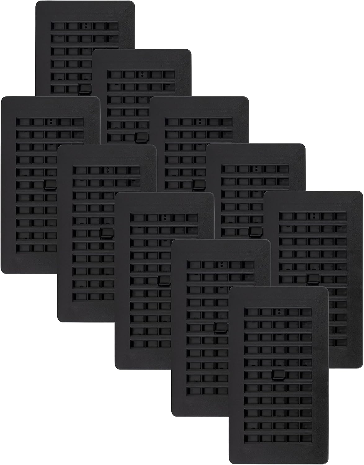 Decor Grates Louvered Plastic Floor Register in Black Finish