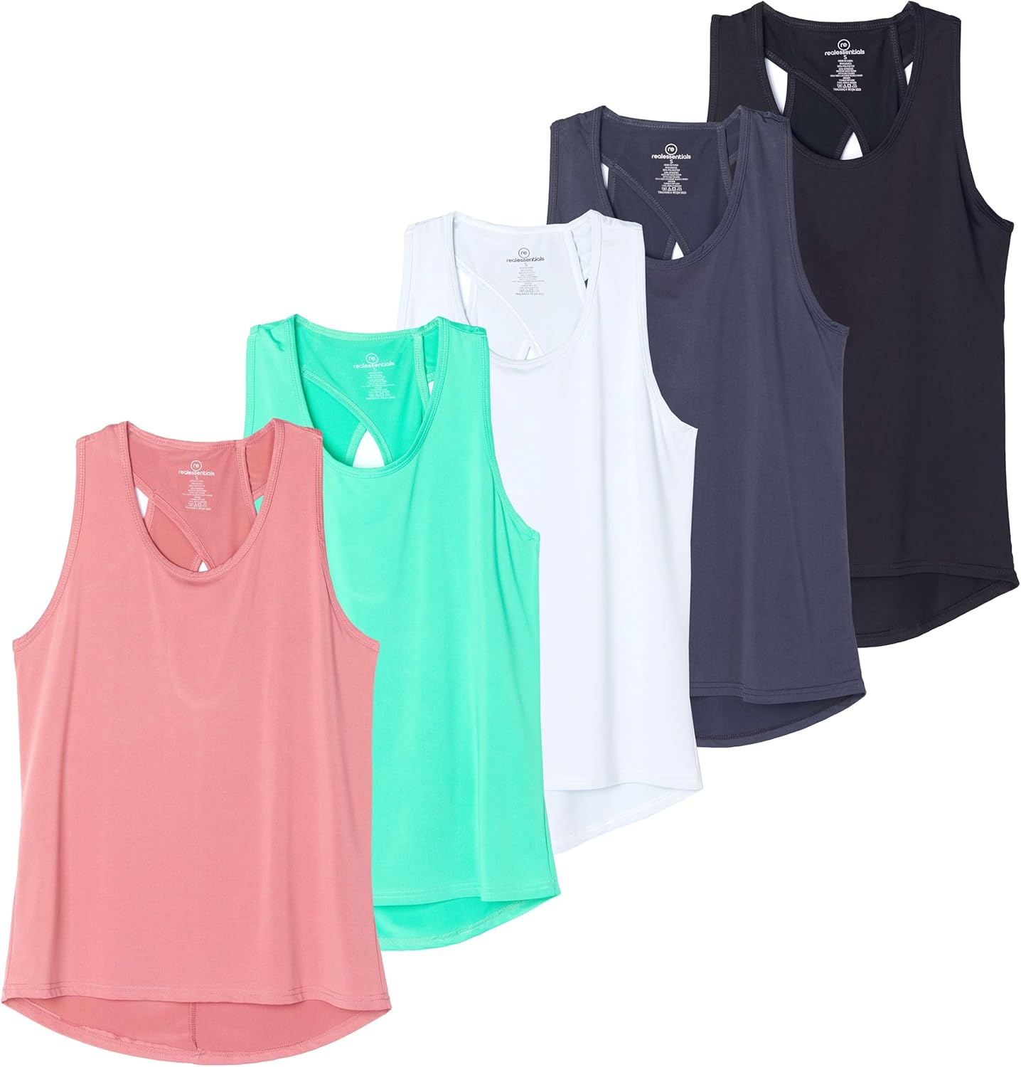 Real Essentials Women's Crossback Keyhole Open Back Tank Tops