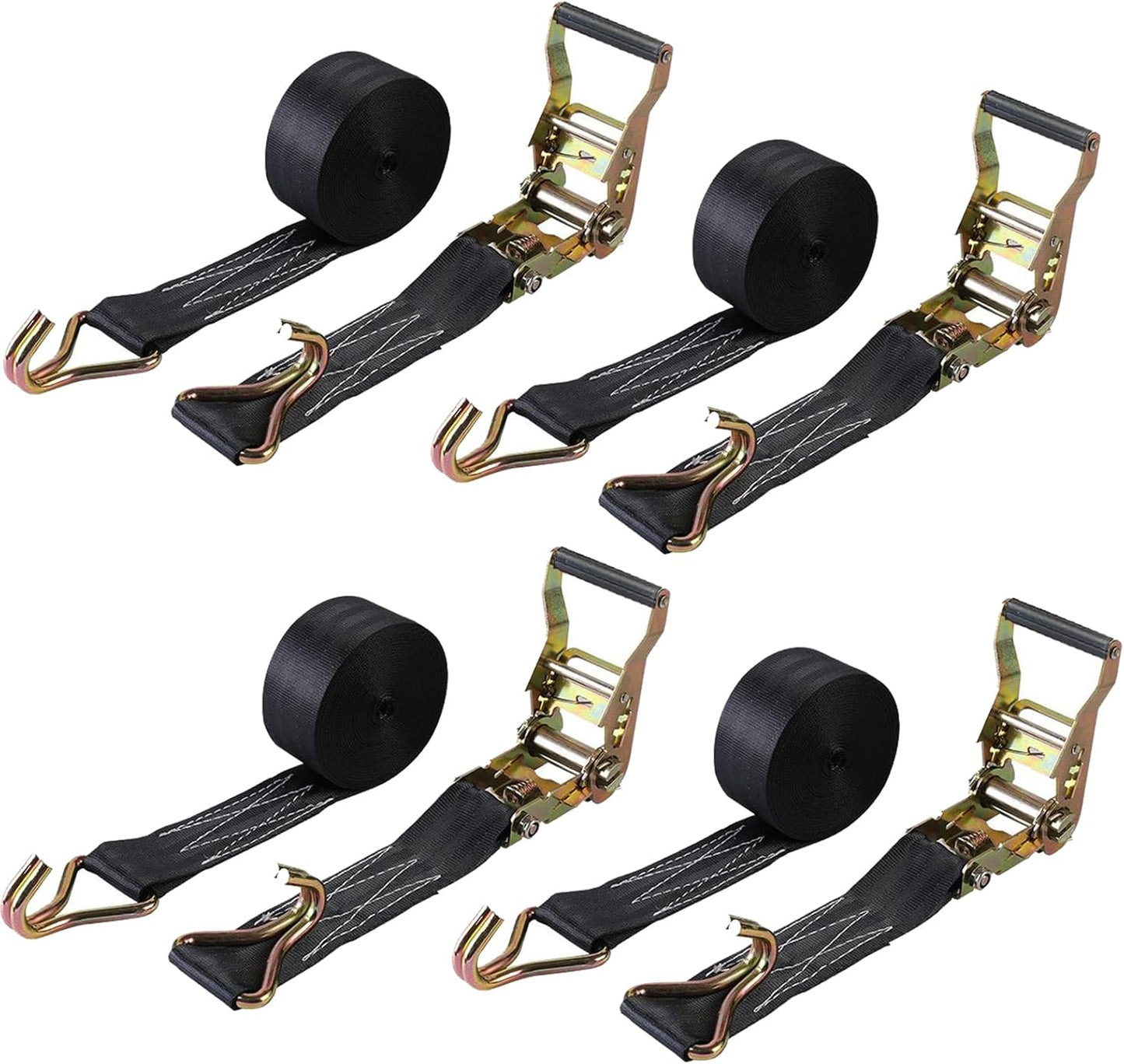 4PACK Ratchet Straps Heavy Duty for Secure Cargo Transport