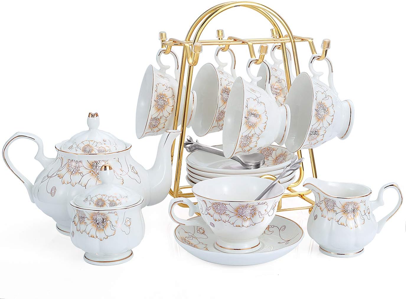 CHENP.HMC 22-Piece Porcelain Tea Set for Elegant Gatherings