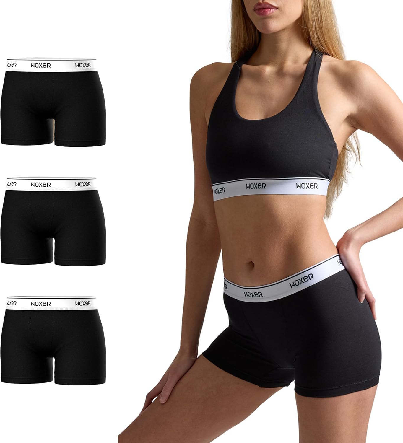 Woxer Womens Boxers - Comfortable 3in Boy Shorts Underwear