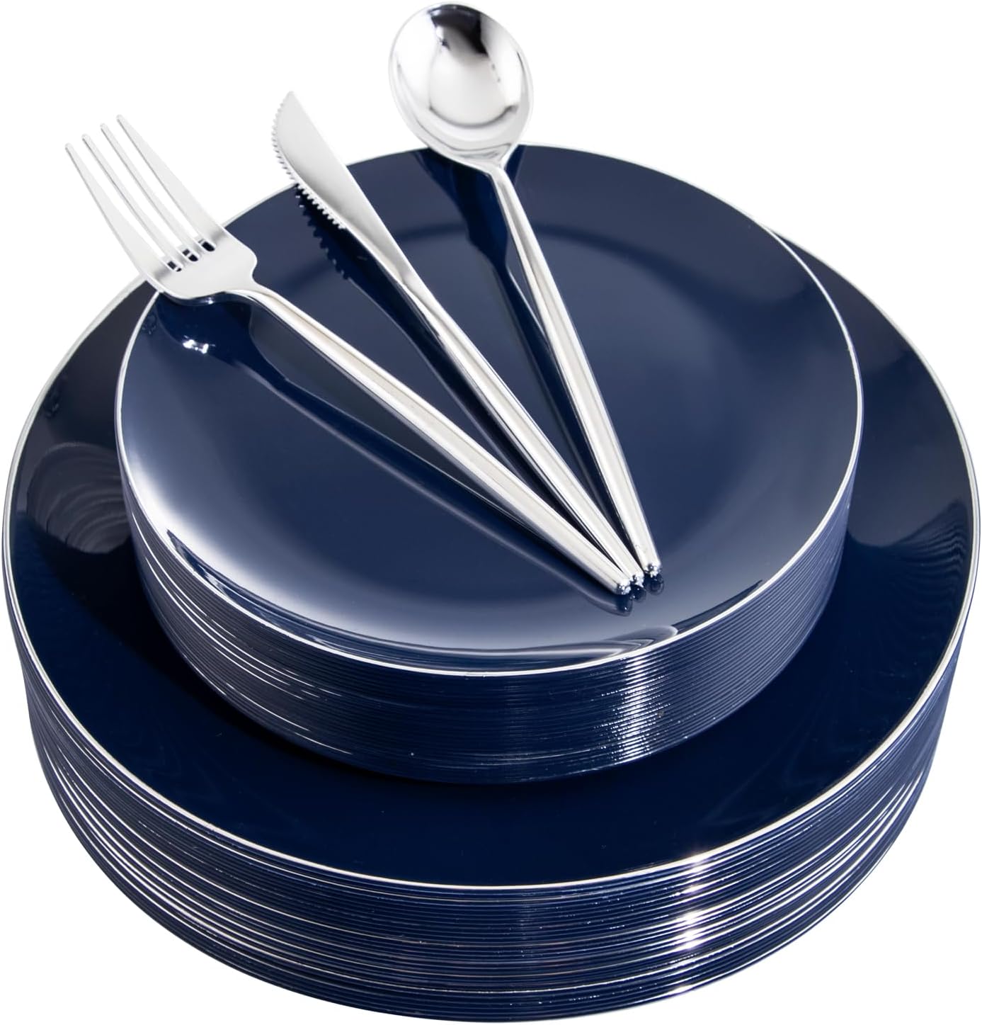 Durable Blue Plastic Plates for Elegant Party Settings