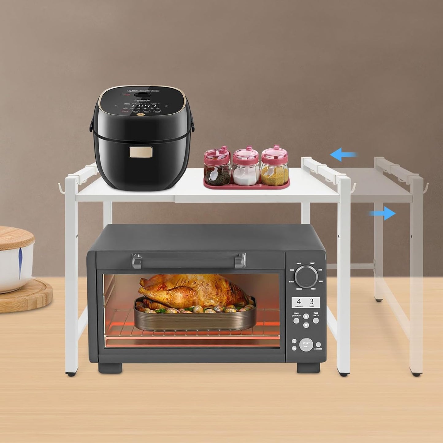 Adjustable Microwave Stand: Maximize Kitchen Space