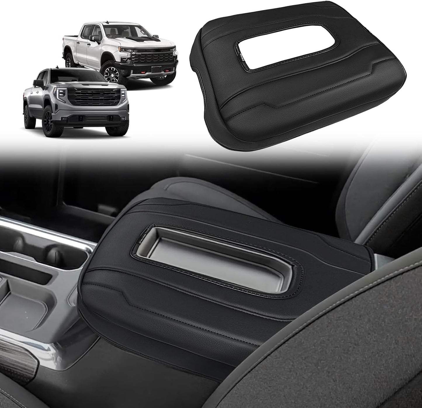 Muslogy Center Console Armrest Cover for Chevy Silverado 2022-2025