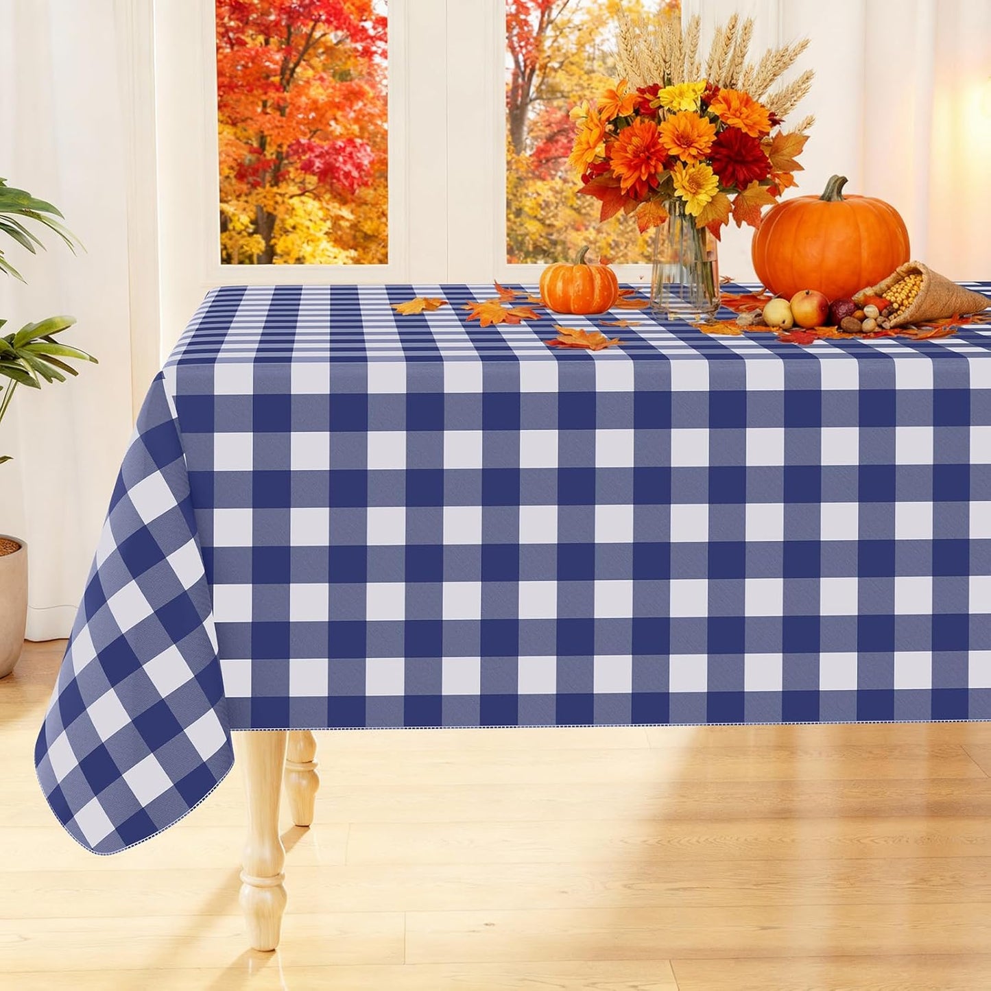 Smiry Rectangle Table Cloth - Waterproof Vinyl Table Cover