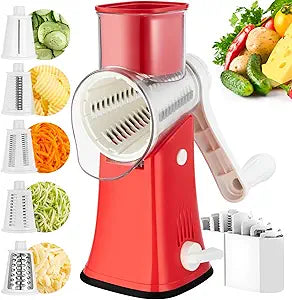 5 in 1 Cheese Grater with Handle for Easy Shredding and Slicing