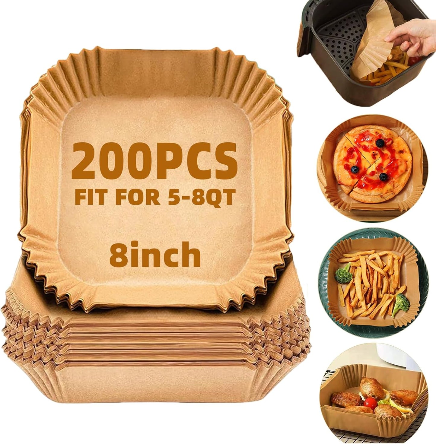 200Pcs Disposable Air Fryer Liners by LYHOLKEER