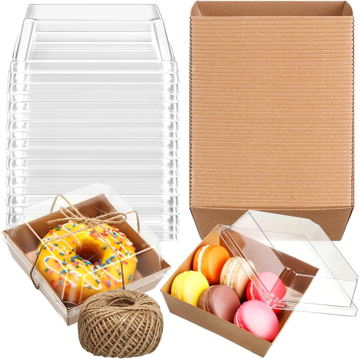 Jetec 150 Pack Charcuterie Boxes with Clear Lids for Desserts