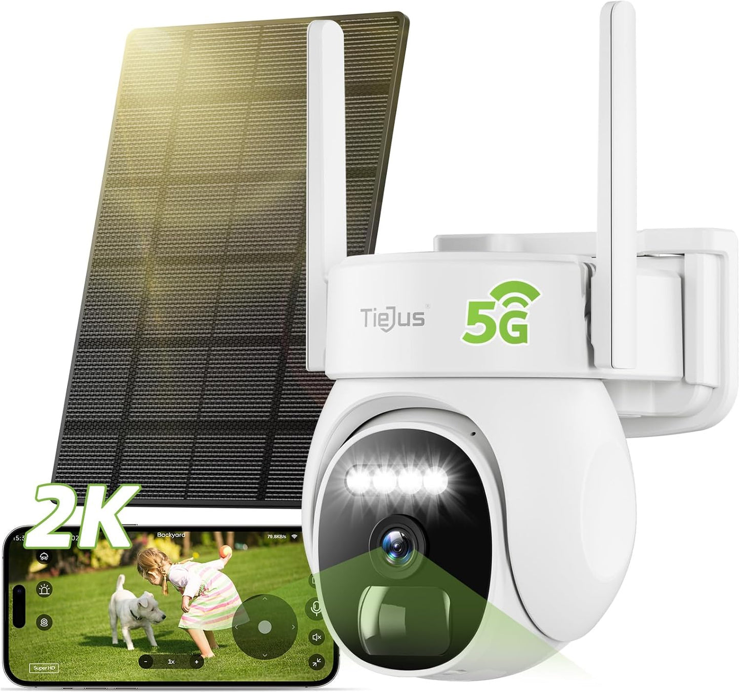 2.4G/5G Security Cameras Wireless Outdoor with 2K HD Vision