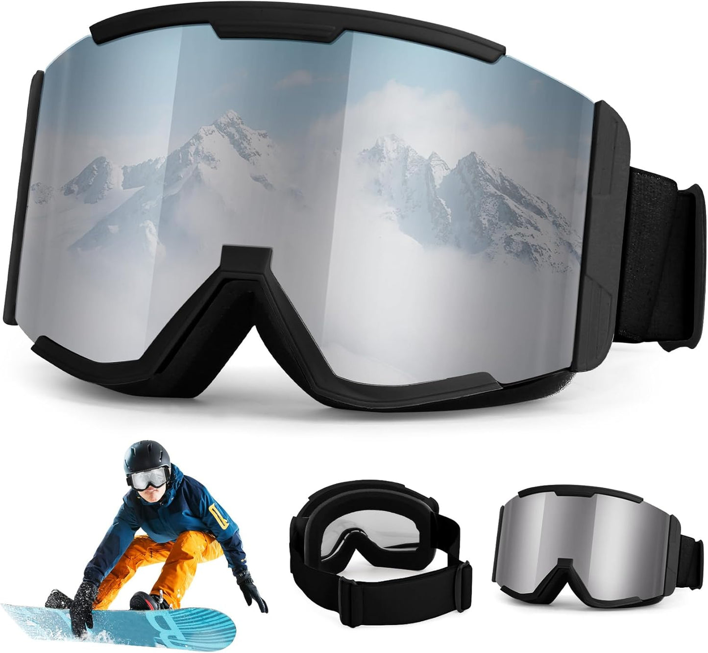 Unisex Ski Goggles: Anti-Fog, UV Protection, Wide Vision