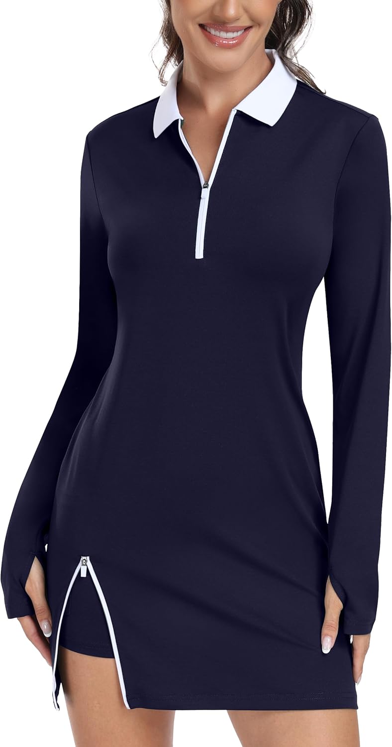 Hiverlay Tennis Dresses for Women with Built-in Shorts & Pockets