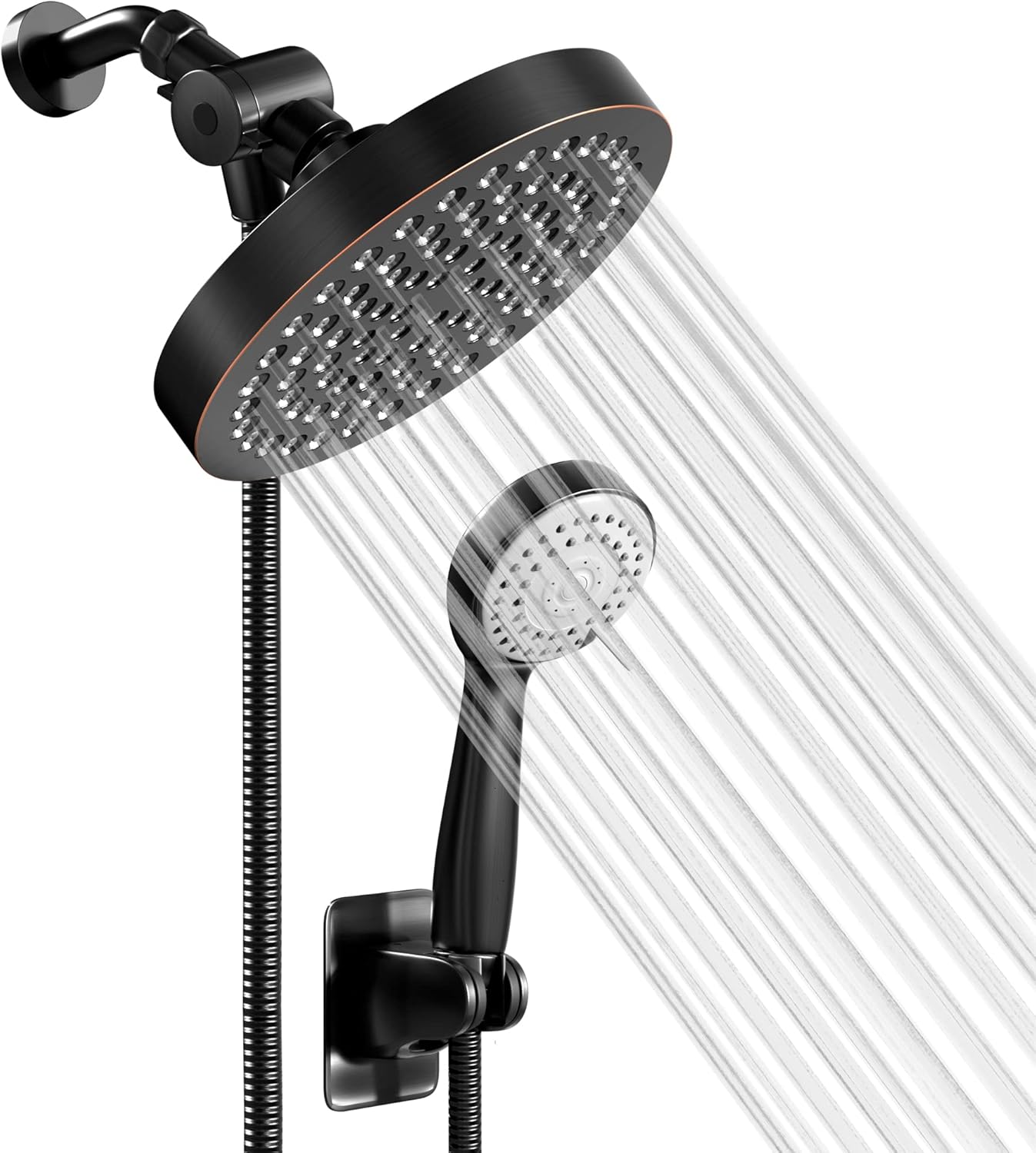 High Pressure Rainfall Shower Head With Handheld Combo 70 Inch Hose