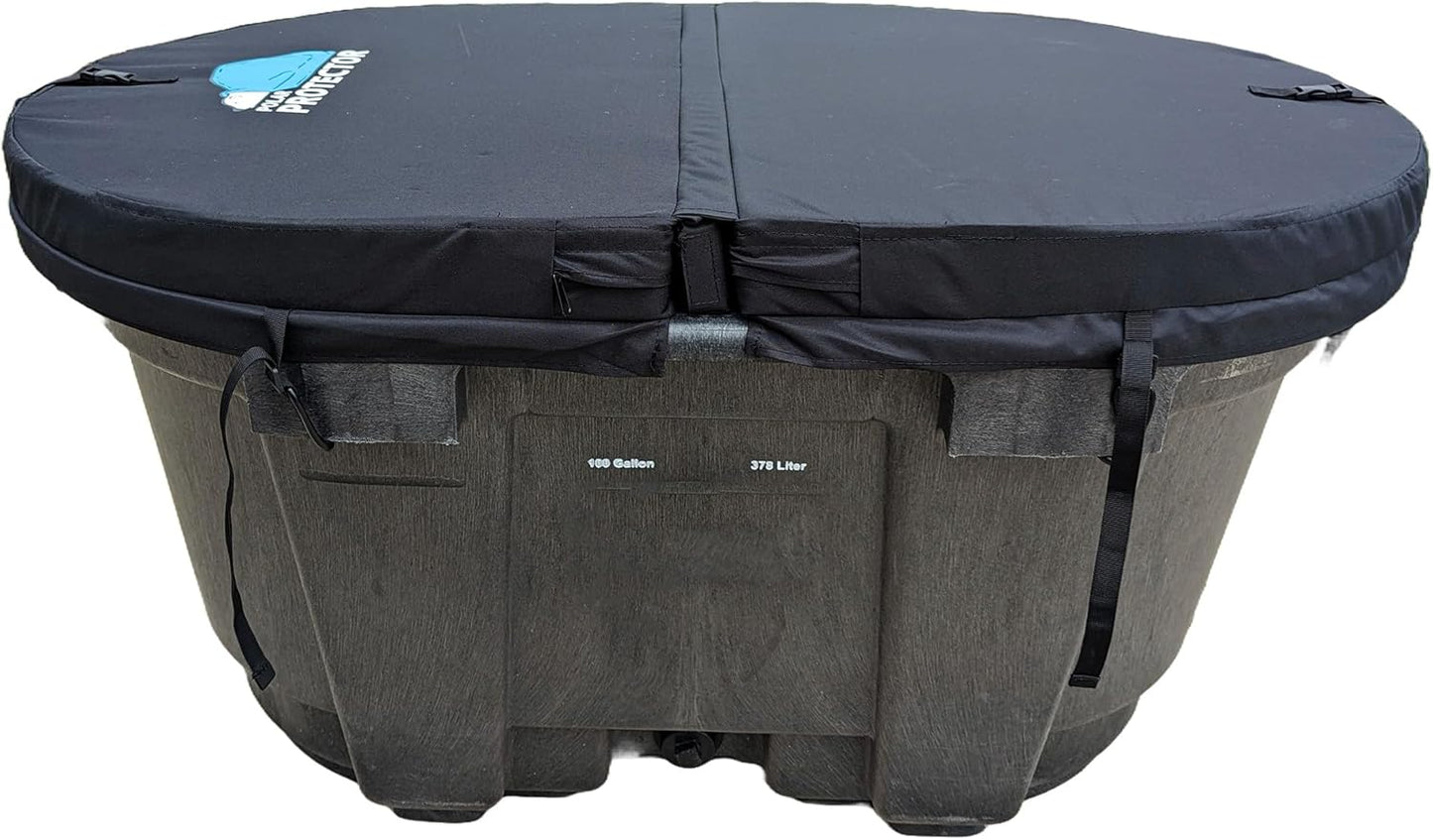 100 Gallon Oval Stock Tank Hard Insulated Cover for Ice Baths