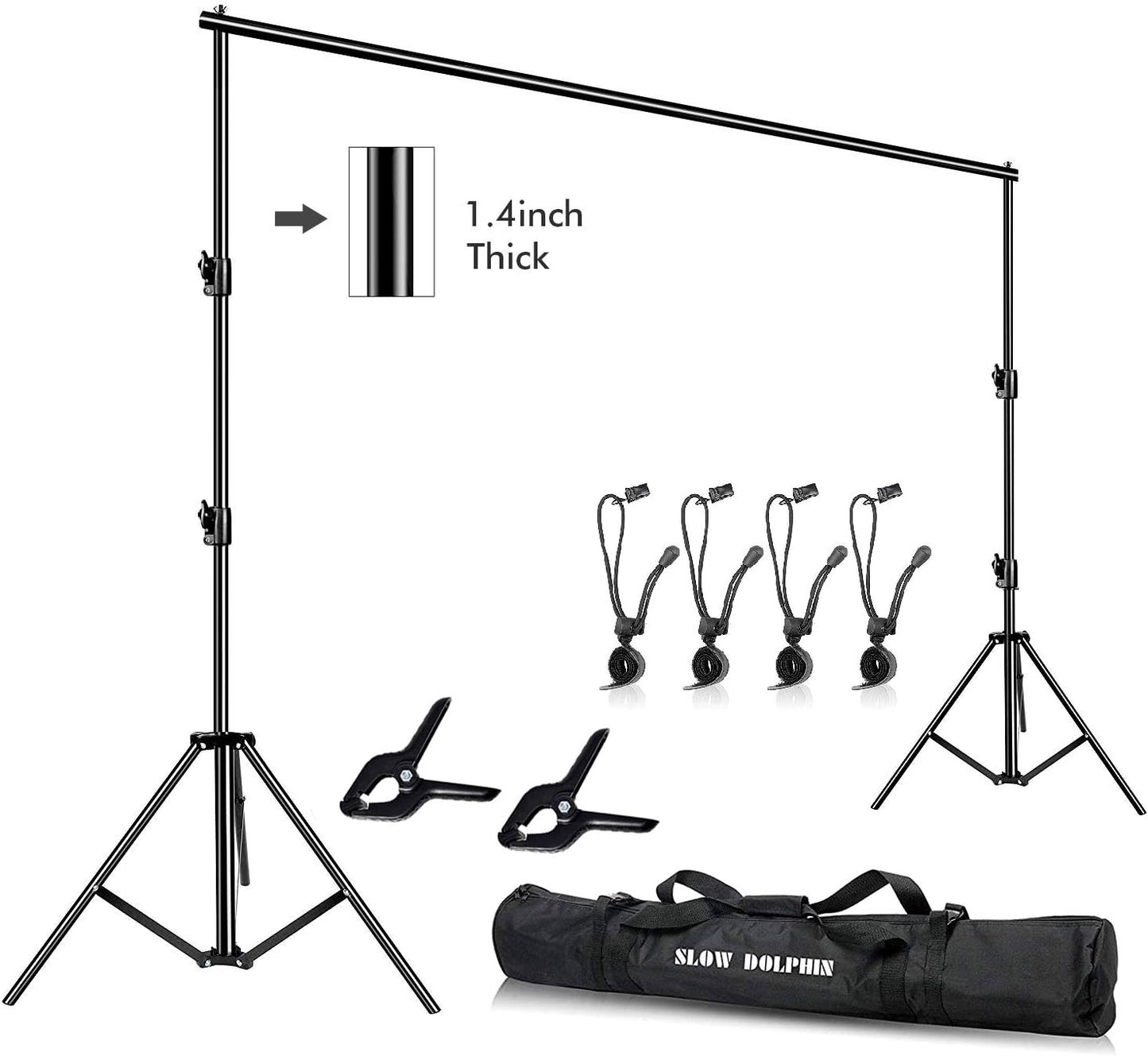 SLOW DOLPHIN 12ft Adjustable Photography Backdrop Stand Kit