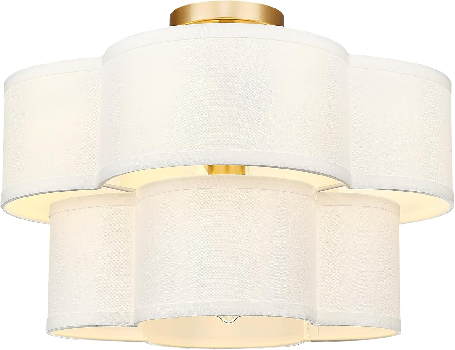Gold Semi Flush Mount Ceiling Light for Farmhouse Style Decor