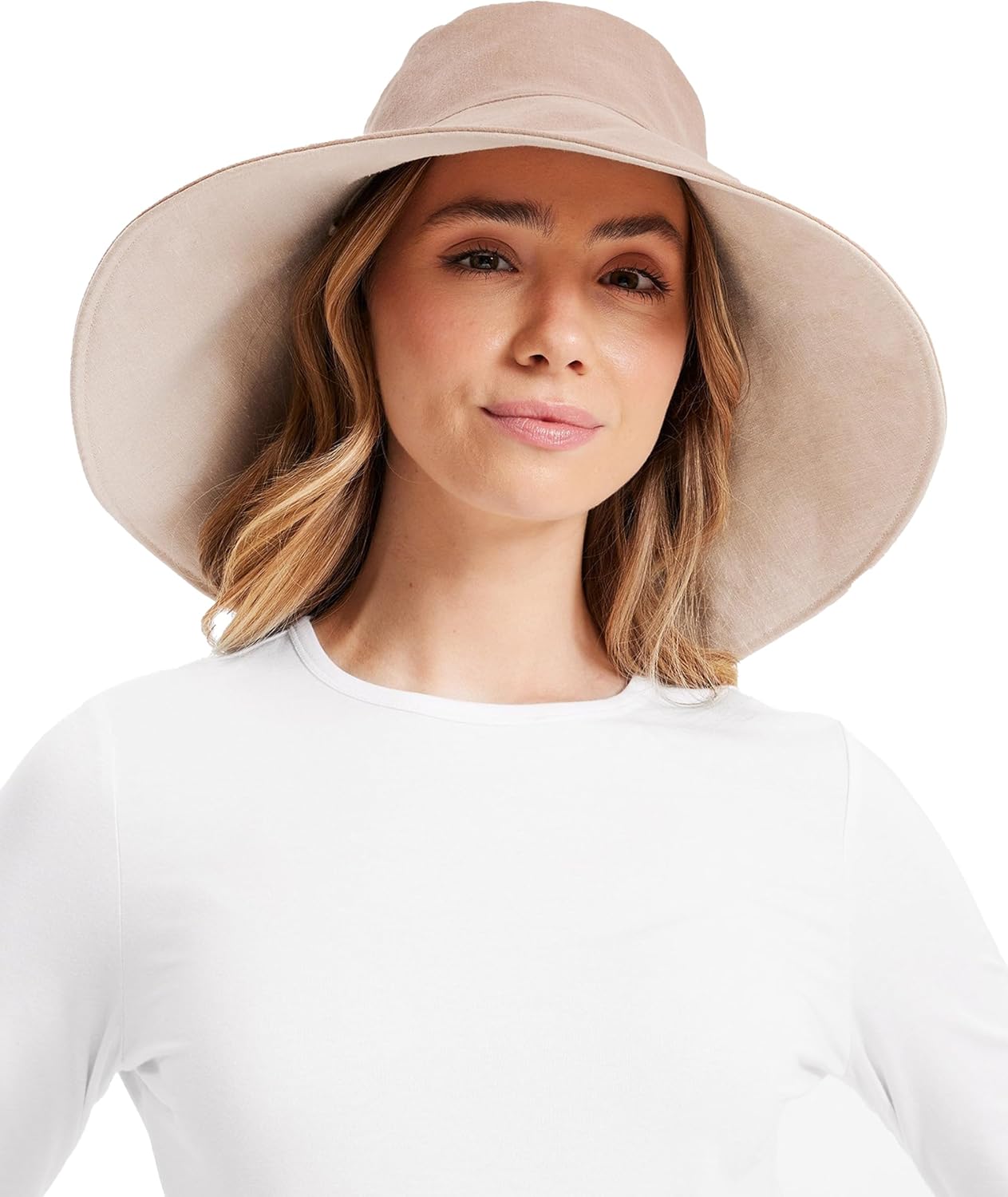 Solbari Womens Ultra-Wide Cotton Linen Sun Hat for Travel