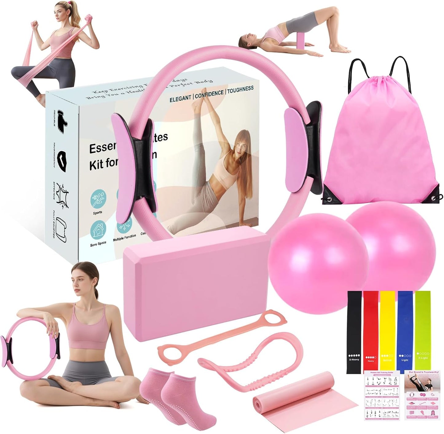 Complete 14-in-1 Pilates Kit for Women - Home Workout Essentials