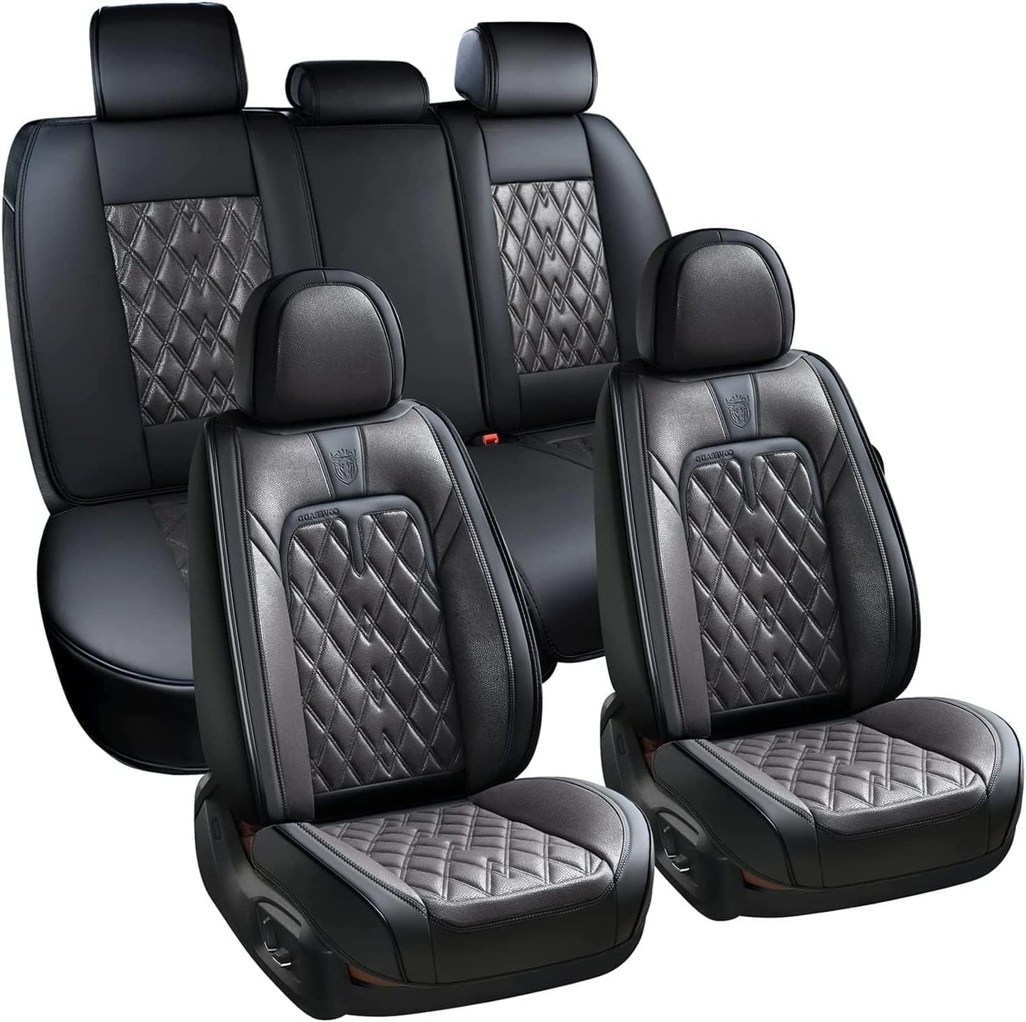 Coverado Car Seat Covers Full Set - Luxury Waterproof Protection