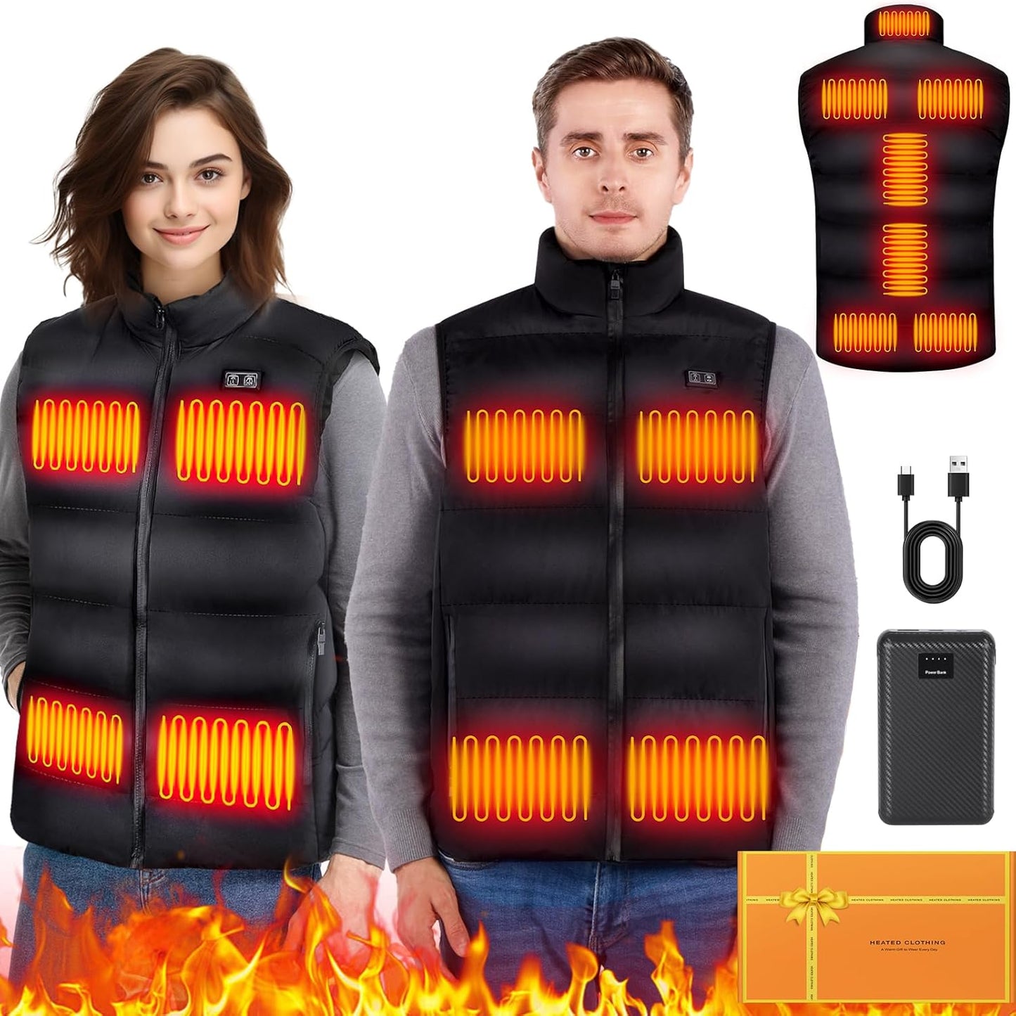 Heated Vest for Men with 11 Heating Zones for Outdoor Use