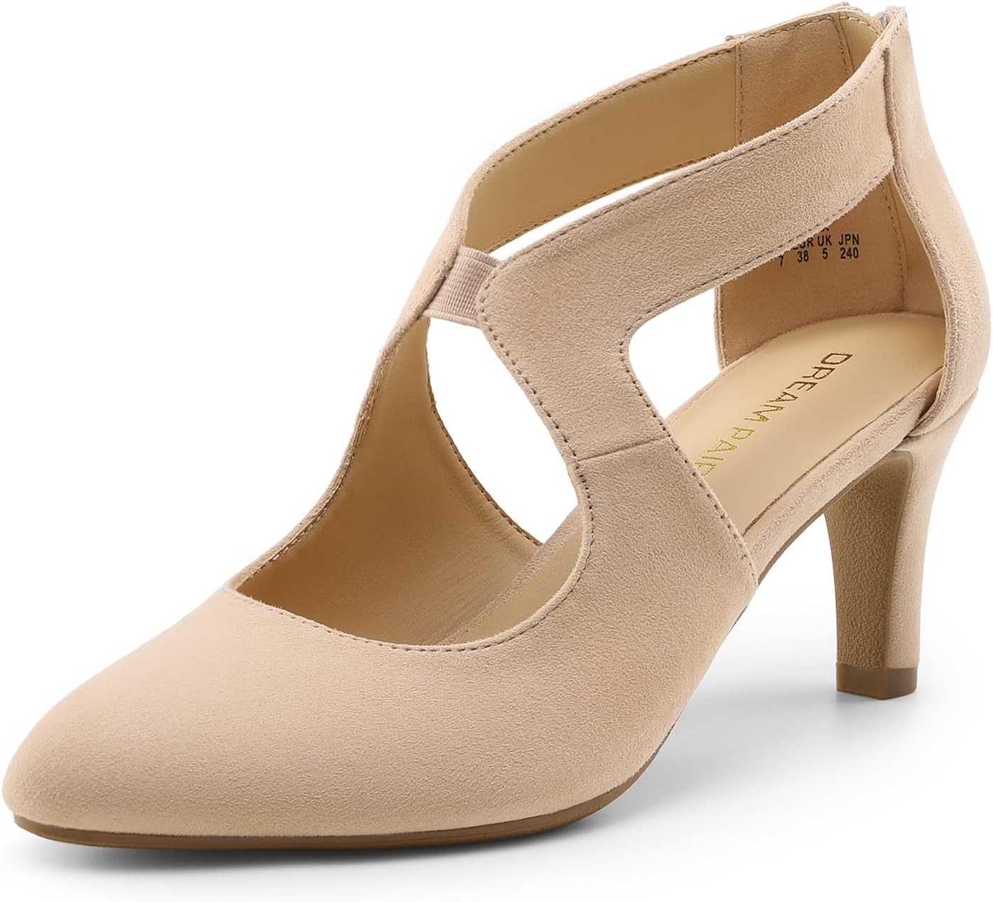 DREAM PAIRS Women's Elegant Closed Pointed Toe Kitten Heels