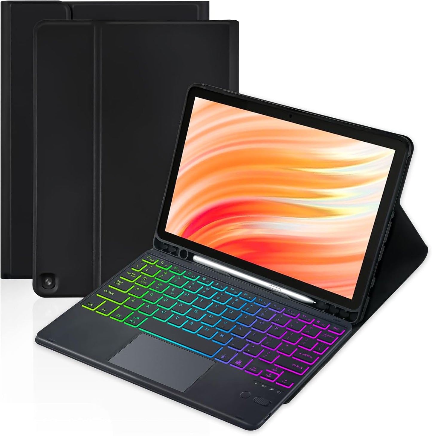 Trackpad Keyboard Case for Fire HD 10 with 7-Color Backlight