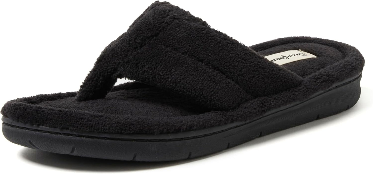 Dearfoams Women's Melanie Colorblocked Microfiber Terry Slipper