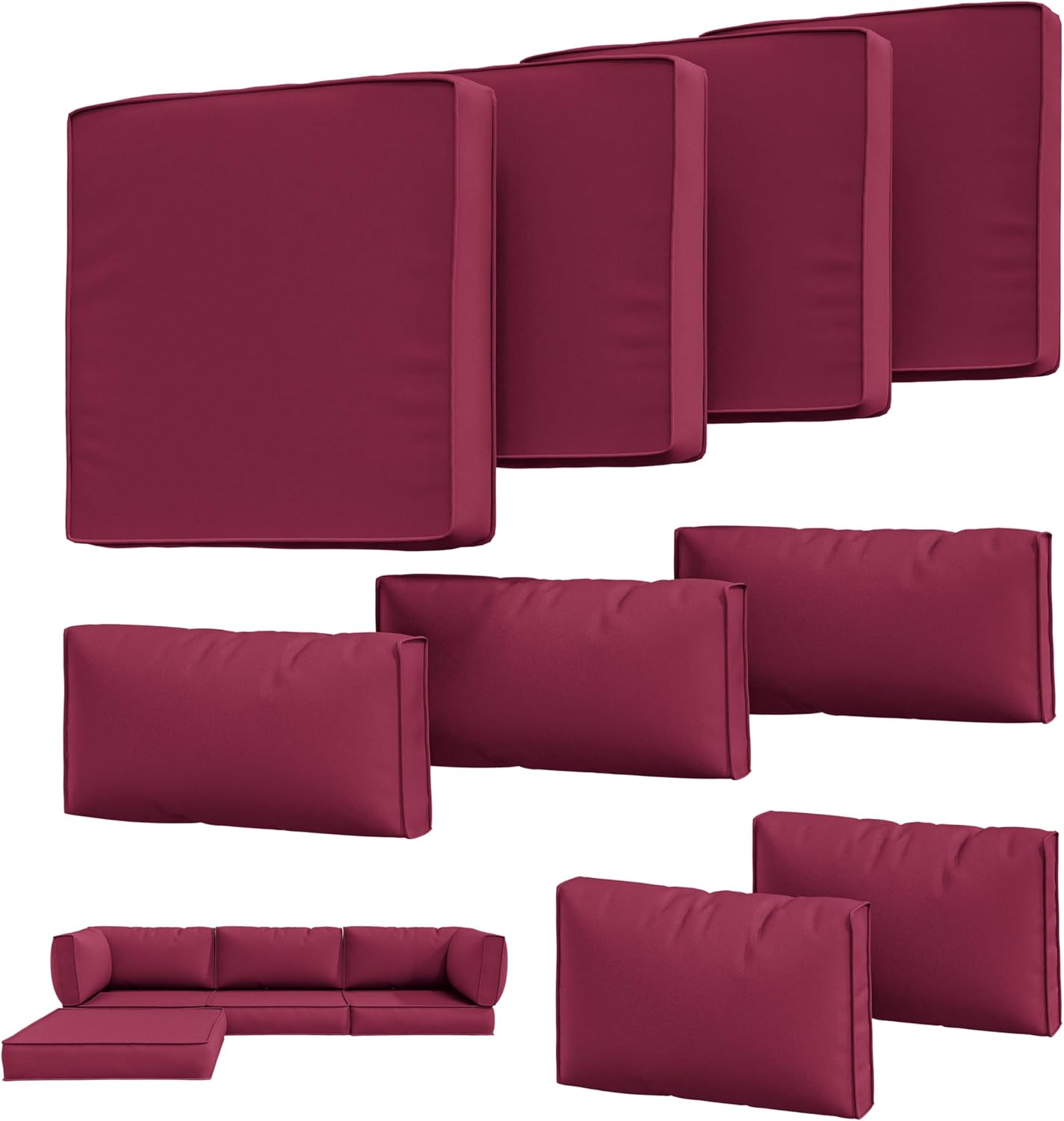 9Pcs Outdoor Chair Cushions Covers for Patio Set Protection