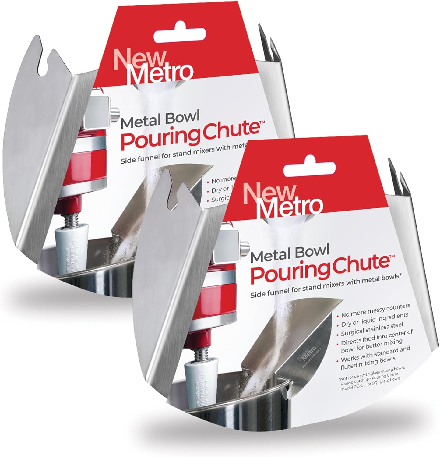 Universal Pouring Chutes for Stainless Steel Bowls - Set of 2