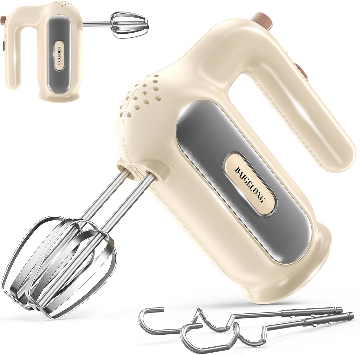 BAIGELONG 5-Speed Electric Hand Mixer: Effortless Baking & Easy Cleanup!
