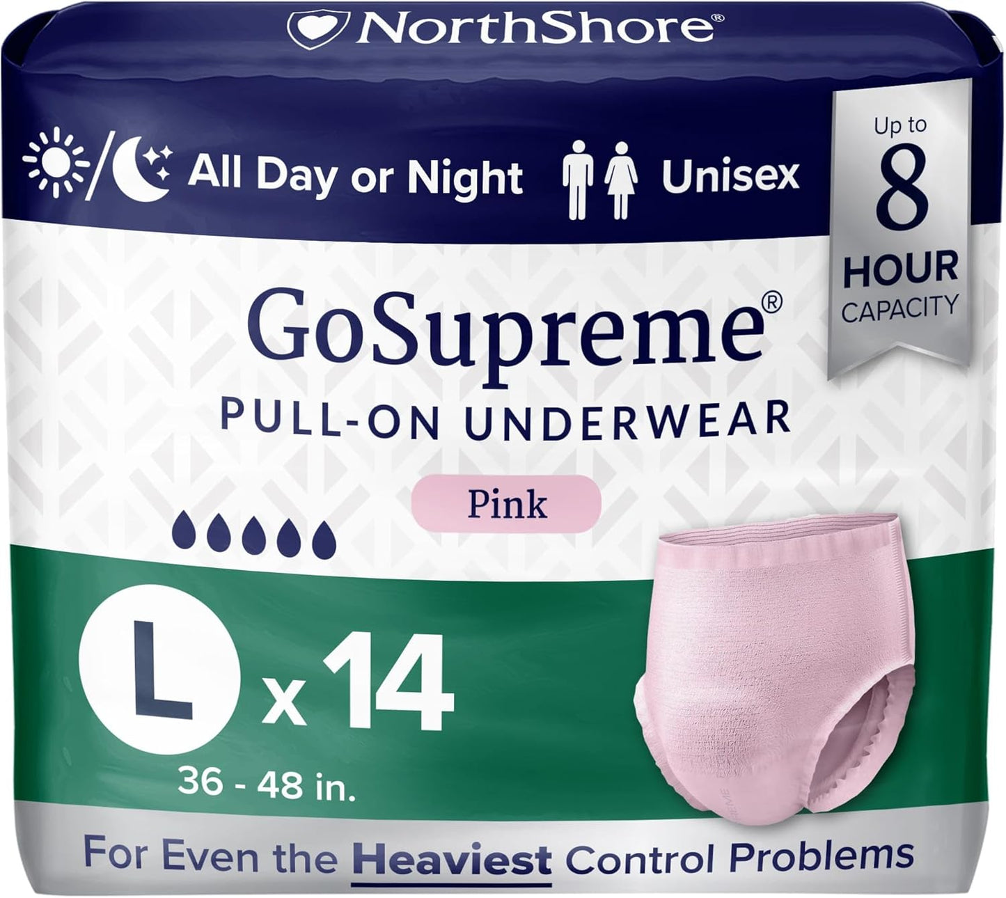 NorthShore GoSupreme Overnight Incontinence Underwear for Comfort