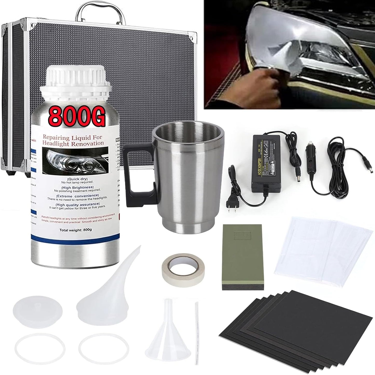 Car Headlight Restoration Kit for Clear and Safe Visibility