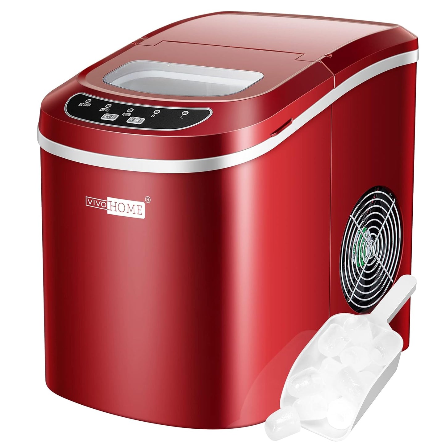 VIVOHOME 26lbs/Day Fast Ice Maker Self Cleaning Red