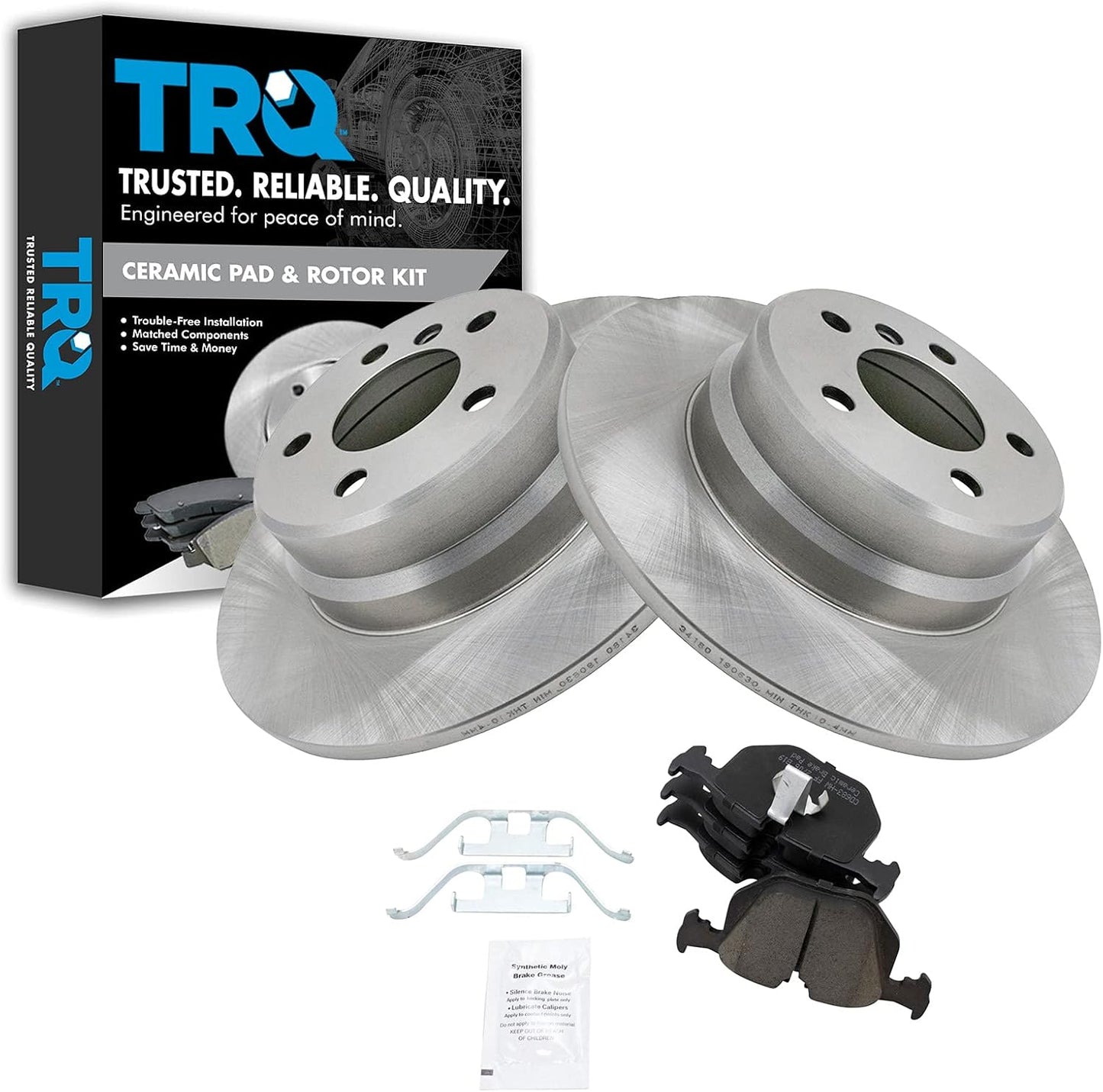 TRQ Rear Brake Pad & Rotor Kit for 2000-2006 BMW X5