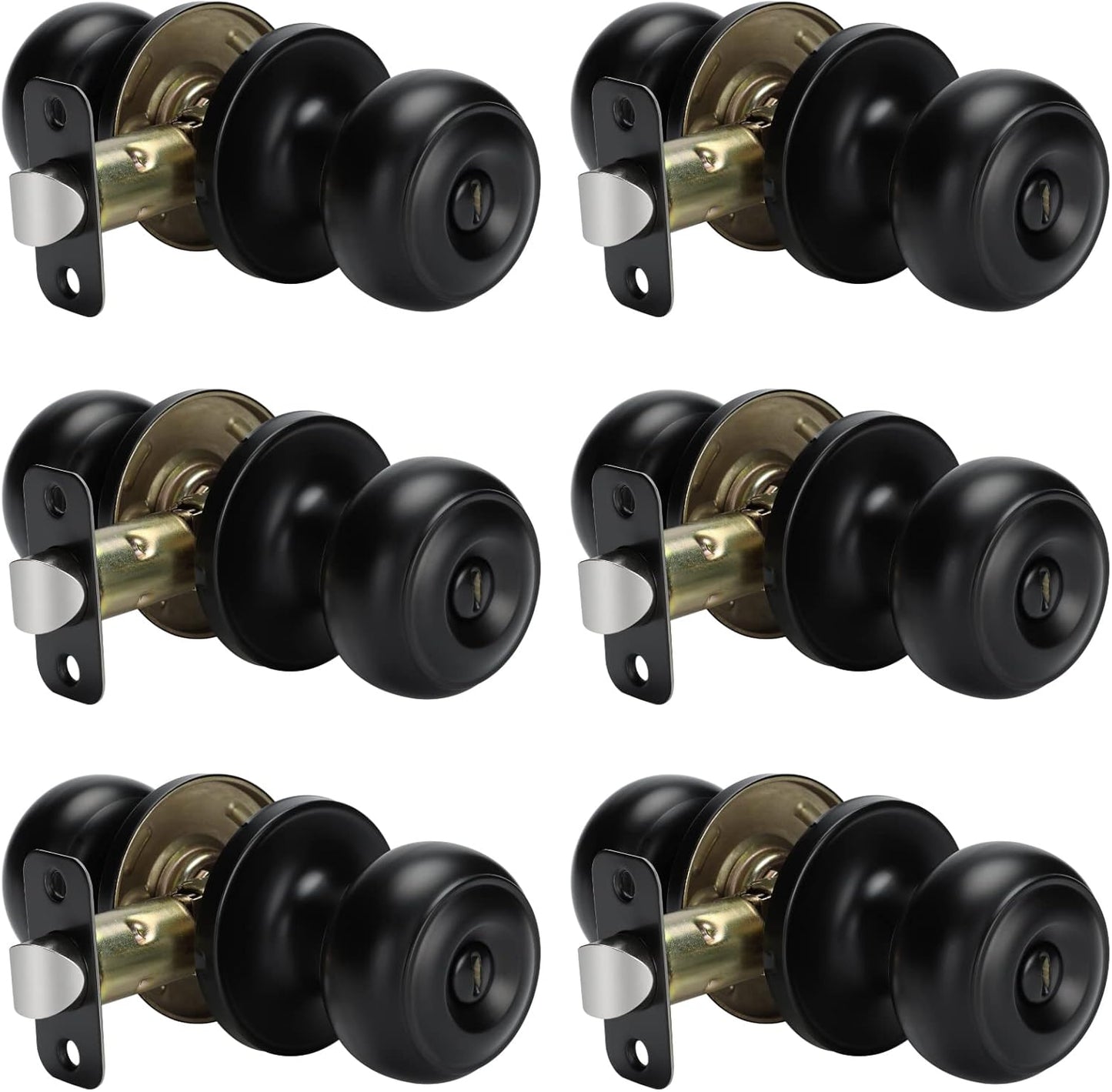 Matte Black Keyless Privacy Door Knobs for Modern Interiors