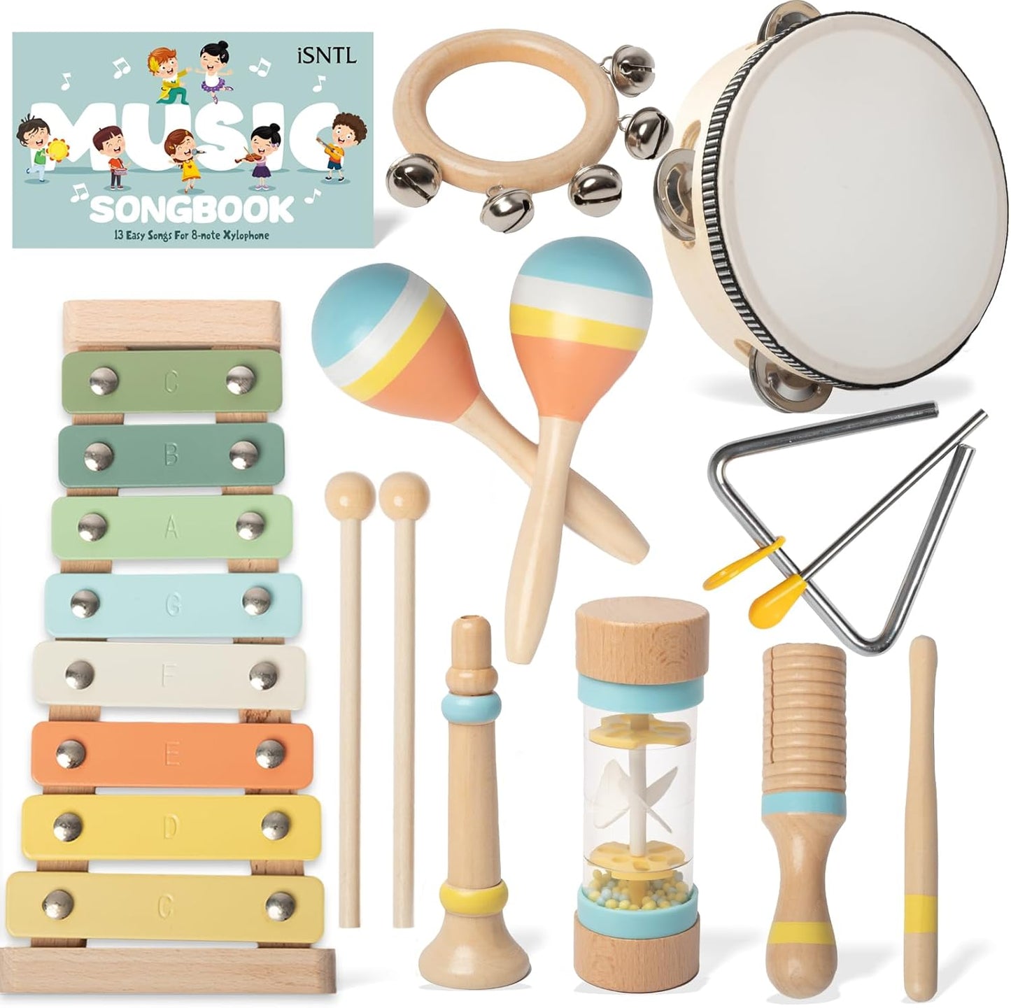 Montessori Xylophone Set for Toddlers - 13 Kids' Songs Included