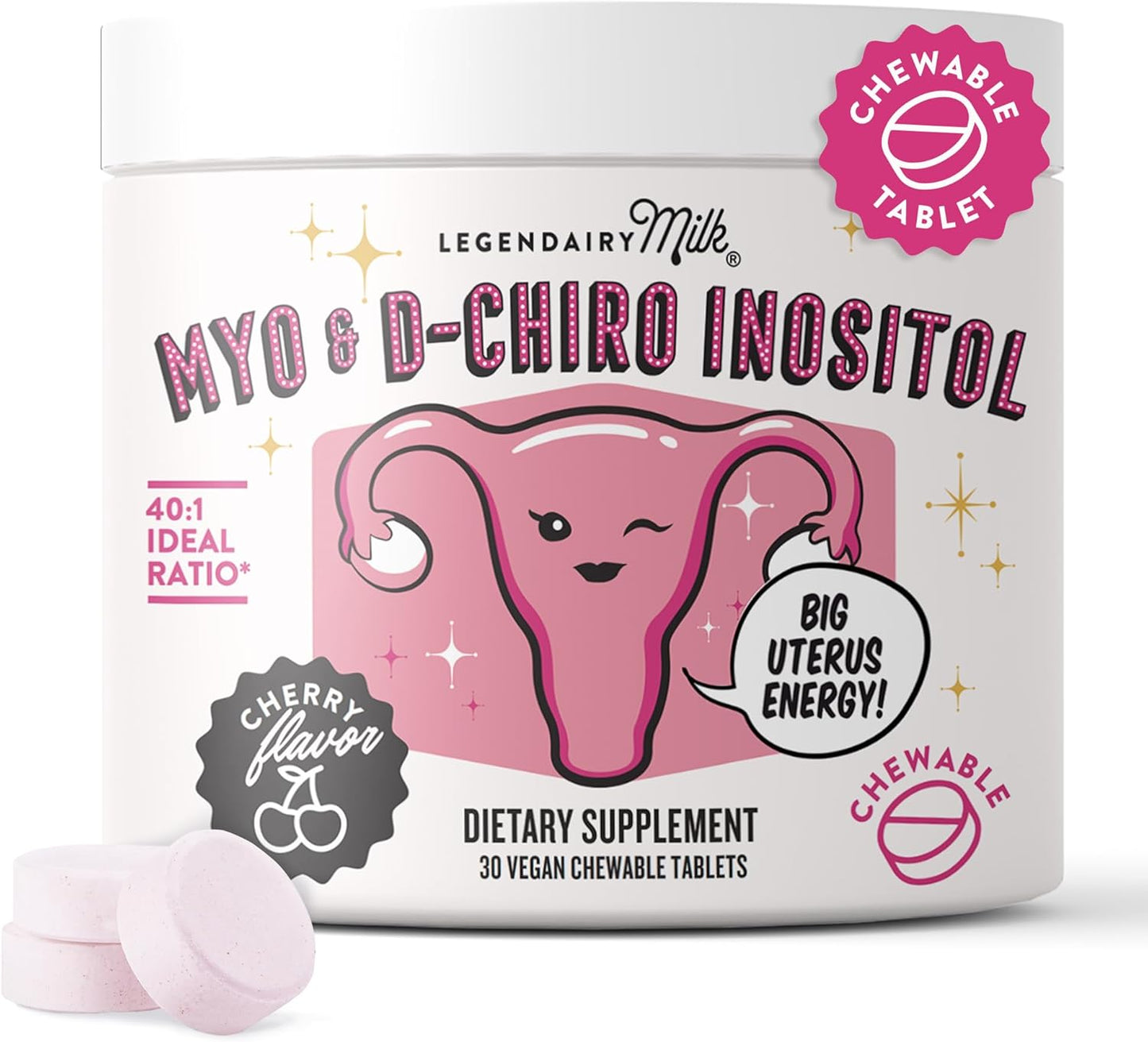 Legendairy Milk Pure Inositol Chewable Tablets for Hormonal Balance