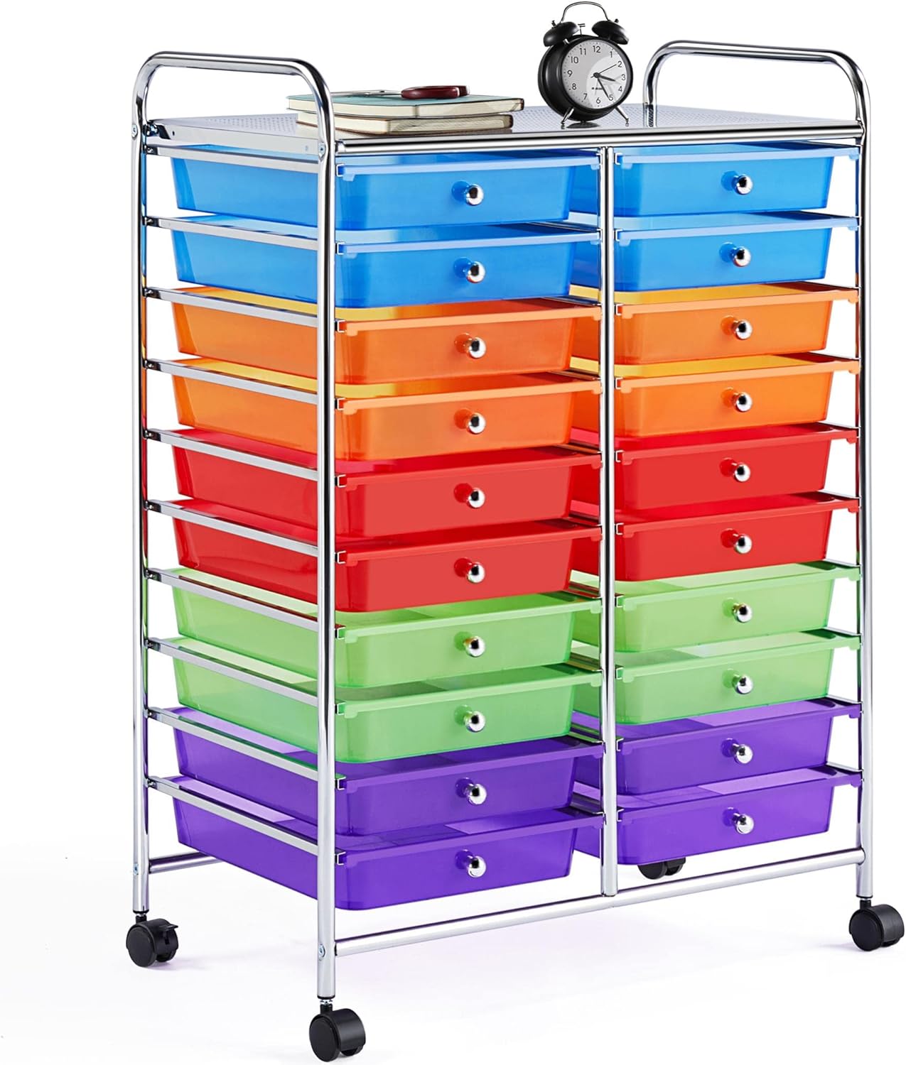 Yaheetech 20 Drawers Rolling Storage Cart for Easy Organization