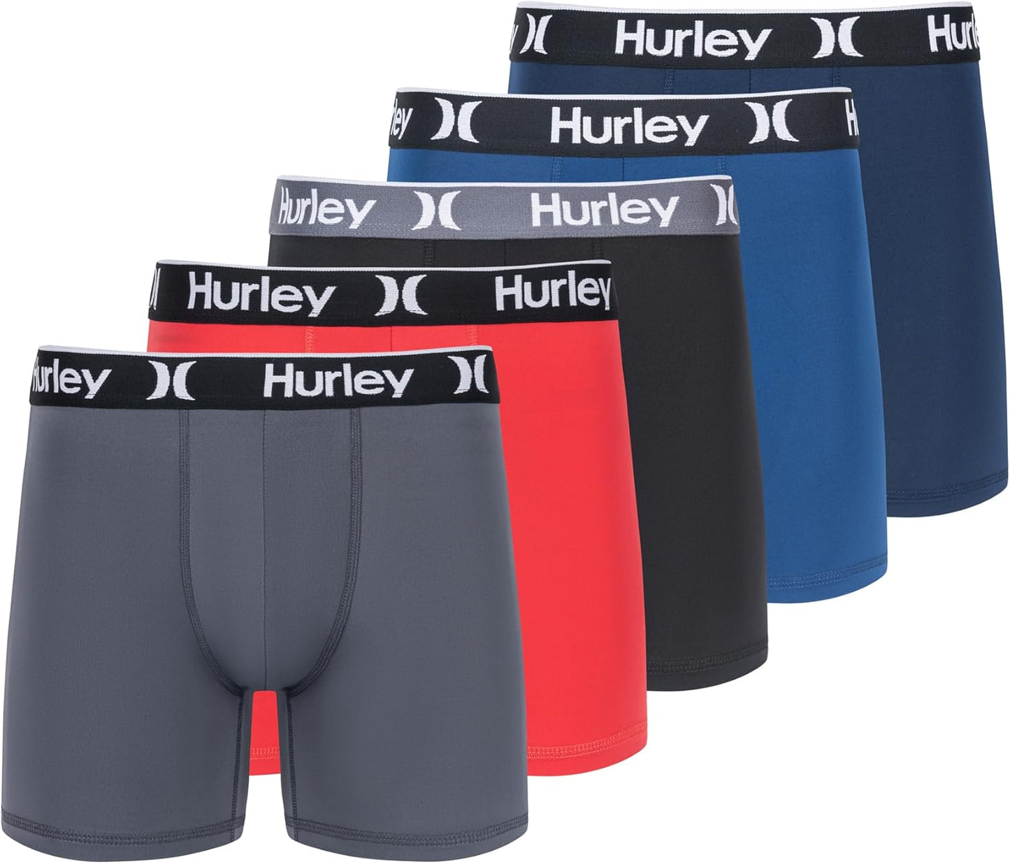 Hurley 5 Pack Stretch Boxer Briefs for Ultimate Comfort