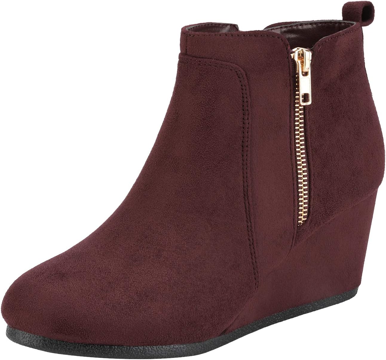 DREAM PAIRS Women's Suede Low Wedges Ankle Boots for Style
