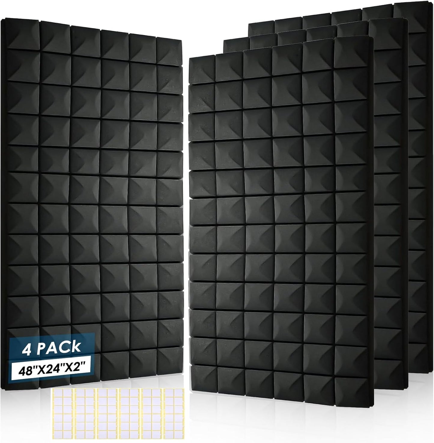 4 Pack Acoustic Panels for Sound Proofing and Noise Reduction