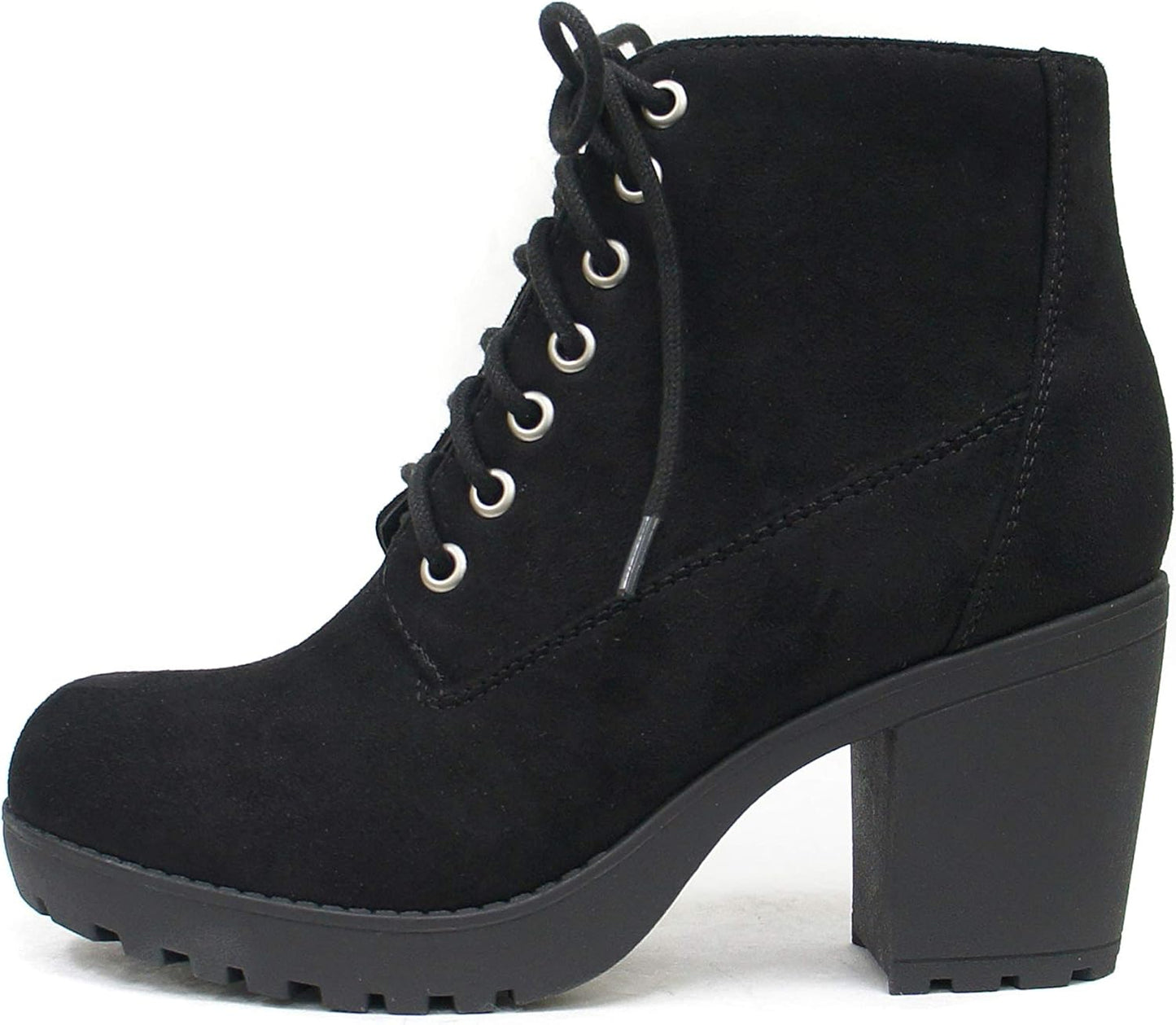 Soda Second Lug Sole Chunky Heel Combat Ankle Bootie Review