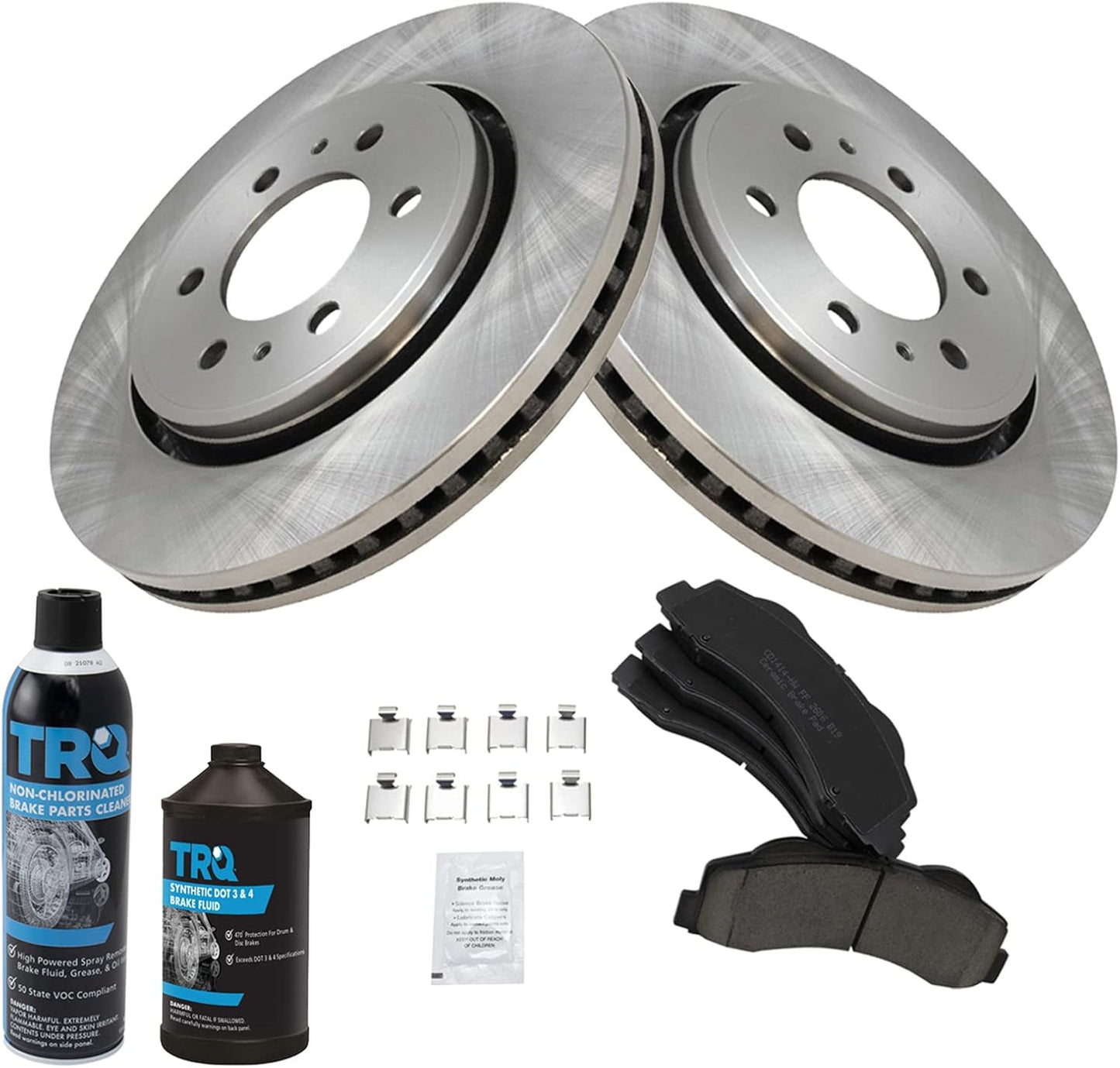 TRQ Front Brake Pad & Rotor Kit for 2010-2017 Ford Vehicles