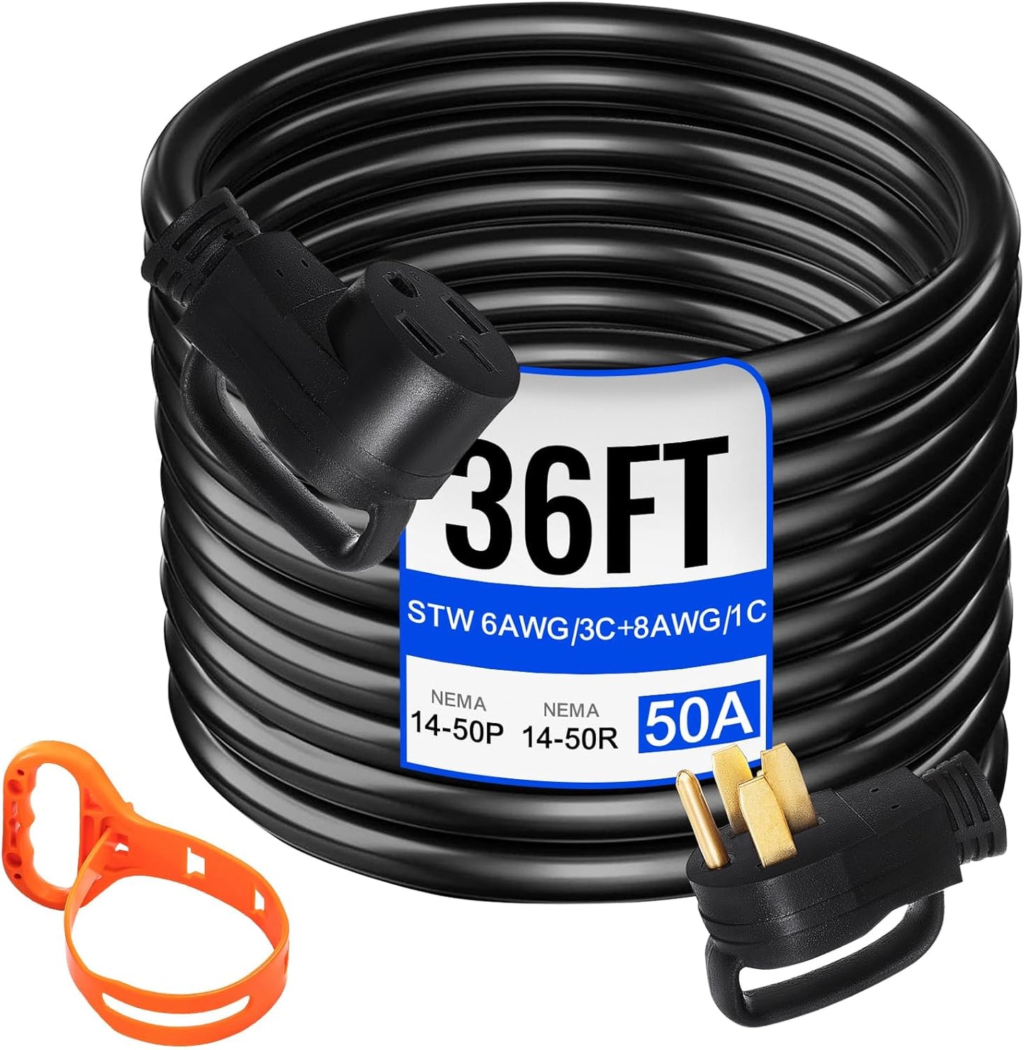 VEVOR 36 FT 50 Amp RV Extension Cord for Heavy Duty Use