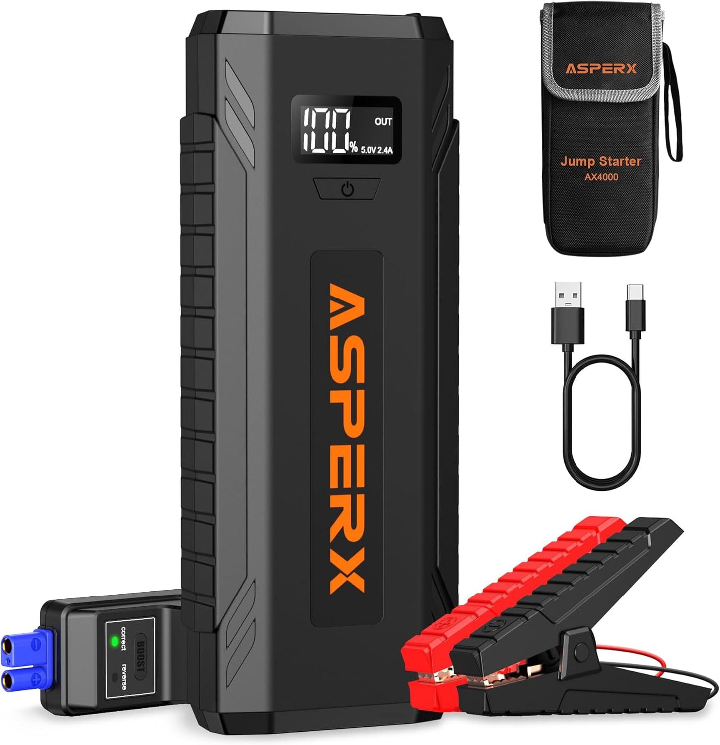 4000A Peak Jump Starter for All Engines
