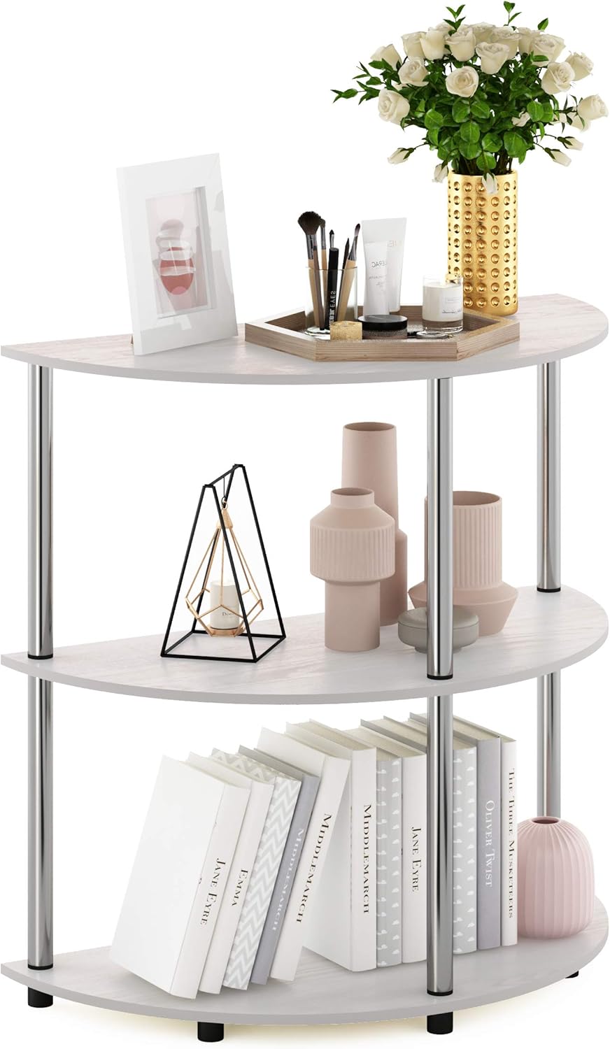 Furinno Frans Turn-N Half Round Console Table for Modern Spaces