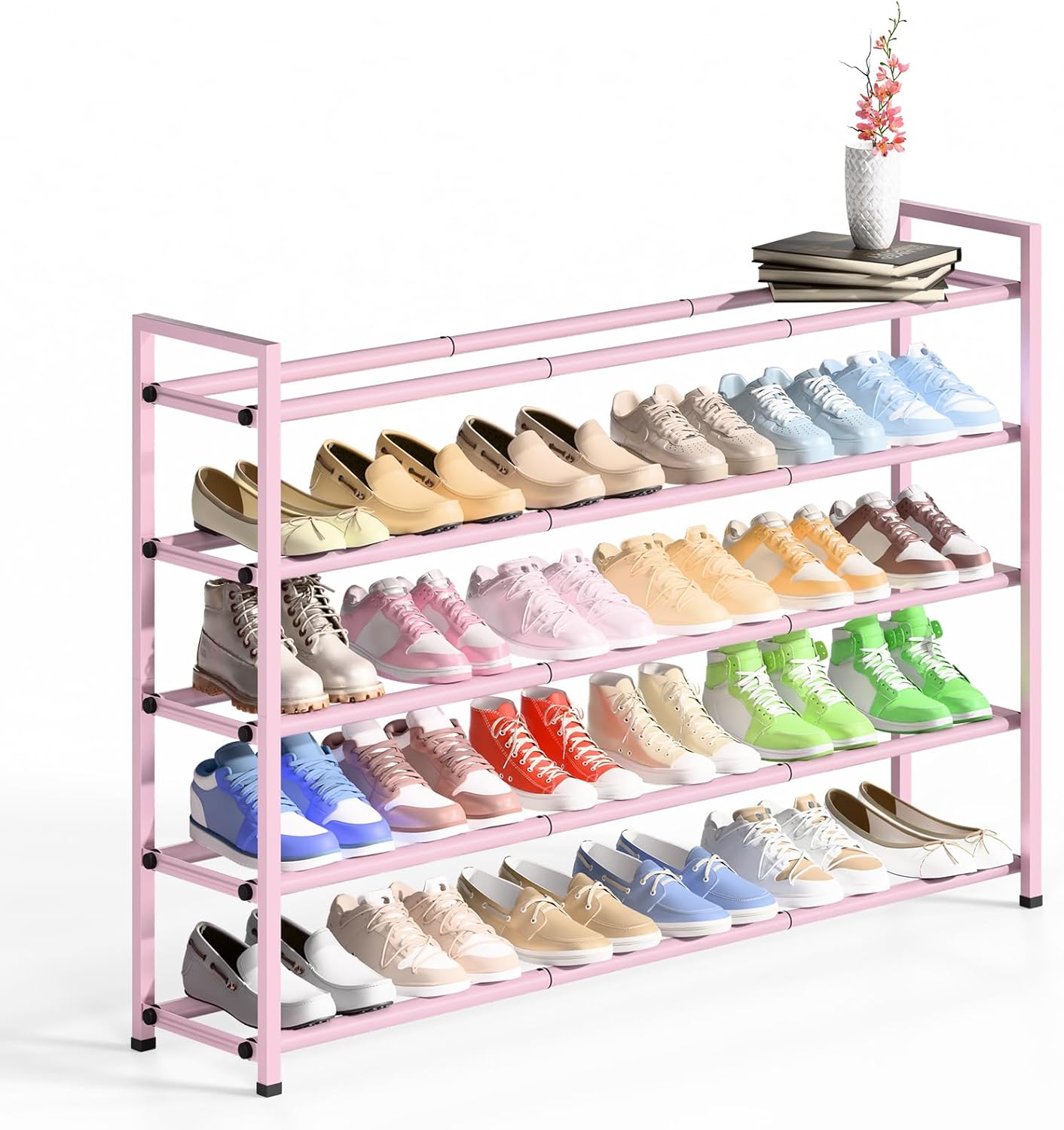 Expandable Shoe Rack for Closet - 5-Tier Adjustable Storage
