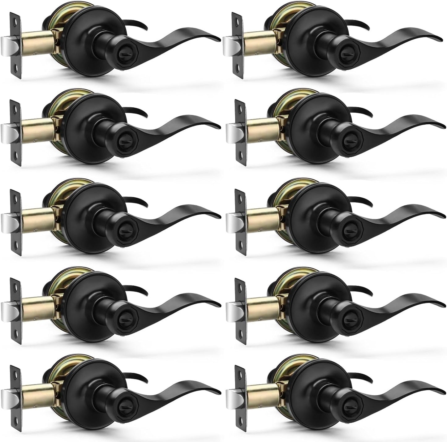 10 Pack Matte Black Door Handles for Stylish Privacy Solutions