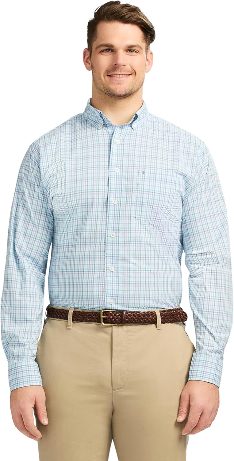 IZOD Men's Big and Tall Performance Comfort Long Sleeve Shirt