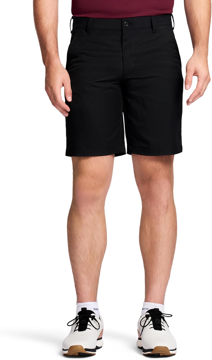 IZOD Mens 9.5in Micro Poly Classic Fit Golf Shorts for Comfort